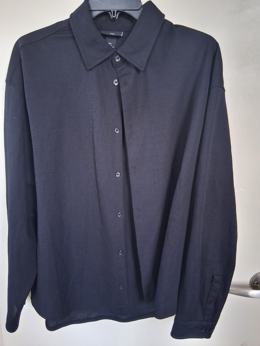 H&M Men's Black Long-Sleeve Button Shirt